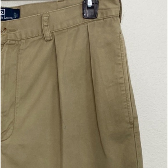 Polo by Ralph Lauren Men's 100% Cotton Pleated Khaki Shorts Size 35 - Picture 3 of 6